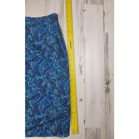 Paul Harris Vintage Blue Paisley High Waisted Pencil Skirt- Size 10 - Picture 8 of 10